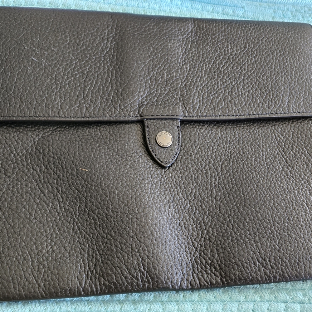 Coach Black Leather Laptop Bag